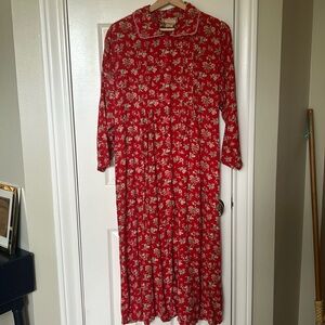 Vintage April Cornell Red Floral Dress